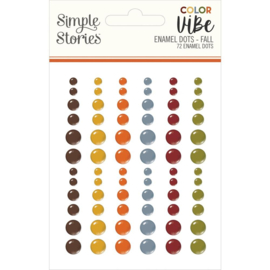 Color Vibe Enamel Dots Embellishments 72/Pkg Fall  