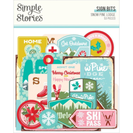 Simple Stories Snow Pine Lodge Bits & Pieces Sign 