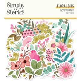 Simple Stories Noteworthy Bits & Pieces Die-Cuts 32/Pkg Floral  
