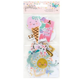 Pebbles Cool Girl Ephemera Die-Cuts 74/Pkg Icons, Gold Foil