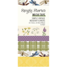 Simple Stories Simple Vintage Meadow Flowers Washi Tape 5/Pkg PREORDER