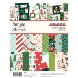 Simple Stories Double-Sided Paper Pad 6"X8" 24/Pkg Santa's Village  