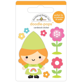 Doodlebug Doodle-Pops 3D Stickers Garden Gnome  