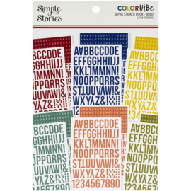 Simple Stories Color Vibe Alpha Sticker Book 12/Sheets Bold, 1758/Pkg