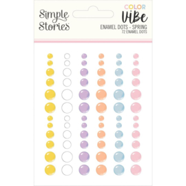 Color Vibe Enamel Dots Embellishments 72/Pkg Spring 