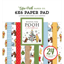 Echo Park Double-Sided Cardstock Paper Pad 6"X6" Winnie The Pooh Christmas 