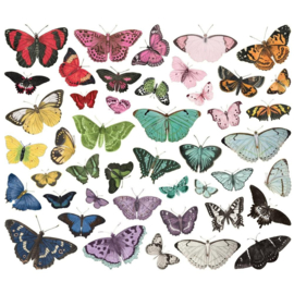 Simple Vintage Essentials Bits & Pieces Die-Cuts 44/Pkg Butterfly, Color Palette  