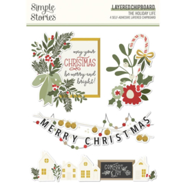 Simple Stories The Holiday Life Layered Chipboard  