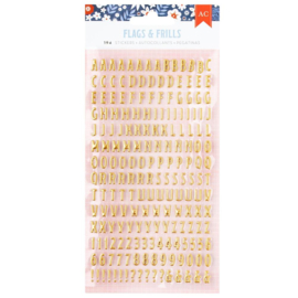 American Crafts Flags And Frills Puffy Stickers 194/Pkg Gold Foil Alpha