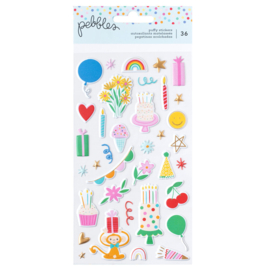 Pebbles All The Cake Stickers Puffy Icons (36pcs)  