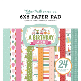 Echo Park Double-Sided Paper Pad 6"X6" 24/Pkg A Birthday Wish Girl