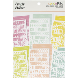 Simple Stories Color Vibe Alpha Sticker Book 12/Sheets Lights, 1758/Pkg