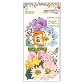 Crate Paper Moonlight Magic Ephemera Die-Cuts 40/Pkg Florals - Gold Foil  