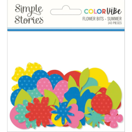 Color Vibe Cardstock Flowers Bits & Pieces 143/Pkg Summer  