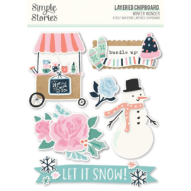 Simple Stories Winter Wonder Layered Chipboard Die-Cuts  