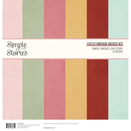 Simple Stories Basics Double-Sided Paper Pack 12"X12" 6/Pkg Simple Vintage Love Story 