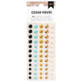 American Crafts Cedar House Enamel Dots 60/Pkg Gold Foil  
