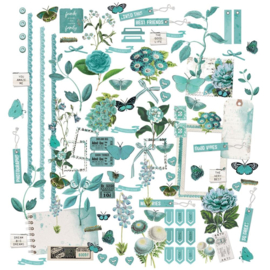 49 And Market Color Swatch: Teal Laser Cut Outs Elements  