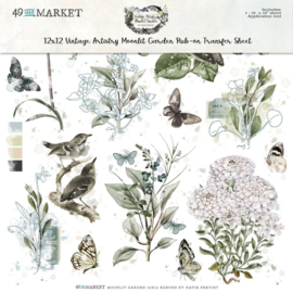 49 And Market Vintage Artistry Rub-Ons 12"X12" Classic, Moonlit Garden