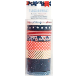 American Crafts Flags And Frills Washi Tape 8/Pkg Gold Foil