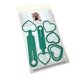 Scrapdiva Heart Suitcase Tags  