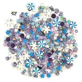 Buttons Galore Mix Upz Craft Embellishments 10g Snow Swirl  