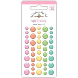 Doodlebug Sprinkles Adhesive Enamel Shapes Pastel Assortment  