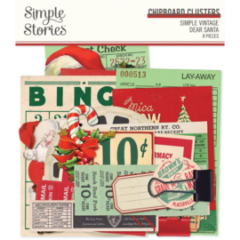 Simple Vintage Dear Santa Chipboard Clusters  