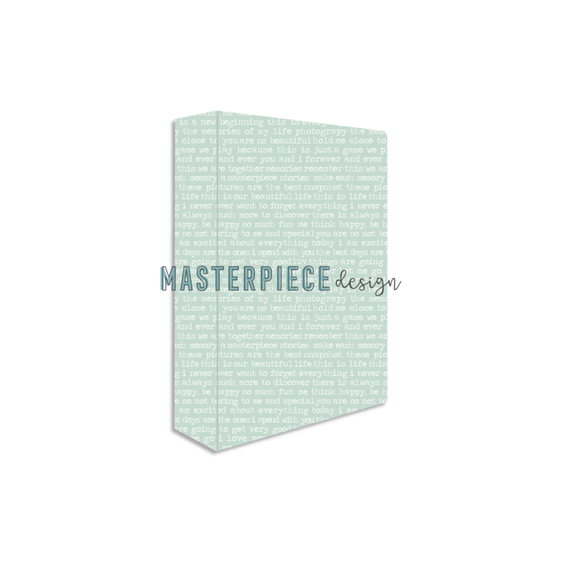 Masterpiece Design Memory Planner – 6×8″ Pocket Page album – “Turqoise Text”