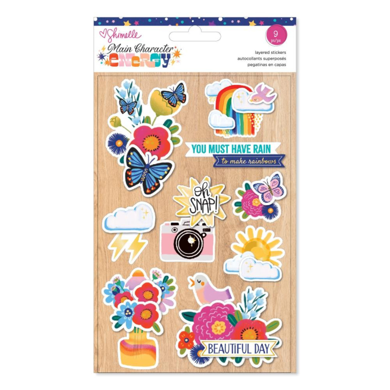 Shimelle Main Character Energy Stickers 9/Pkg Layered - Gold Foil  