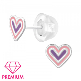 Kinderoorbellen Sterling zilver 925 Hartjes