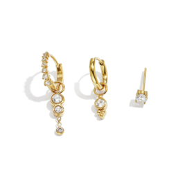 Creolen Chirurgisch staal Set simple crystal