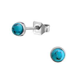 Oorbellen Chirurgisch staal Blue