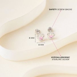 Kinderoorbellen Sterling zilver 925 met schroefsluiting Muis "In Season Jewelry"
