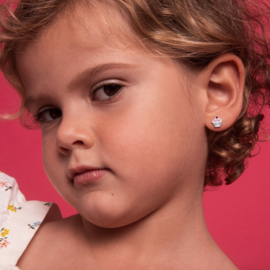 Kinderoorbellen Sterling zilver 925 met schroefsluiting Cupcake "In Season Jewelry"