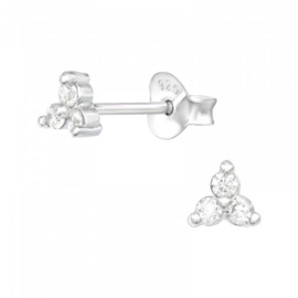 Oorbellen Sterling zilver 925 Driehoek met zirkonia