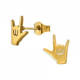 Oorbellen Chirurgisch staal Rock hand