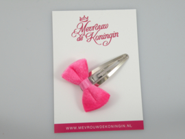 Haarspeldje fluwelen strik roze