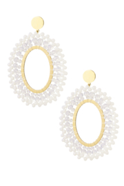 Oorbellen Chirurgisch staal Kralen party white