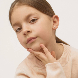 Kinderoorbellen Sterling zilver 925 met schroefsluiting Parel roze "In Season Jewelry"