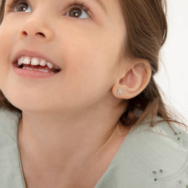 Kinderoorbellen Sterling zilver 925 met schroefsluiting Strikjes "In Season Jewelry"