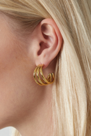 Oorbellen Chirurgisch staal Double twisted