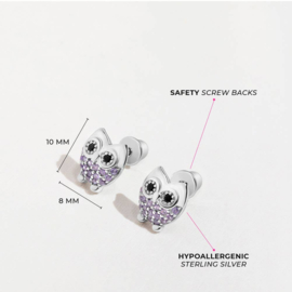 Kinderoorbellen Sterling zilver 925 met schroefsluiting Uiltjes "In Season Jewelry"