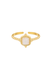 Chirurgisch stalen ring Vintage beige