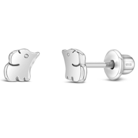 Kinderoorbellen Sterling zilver 925 met schroefsluiting Olifant "In Season Jewelry"