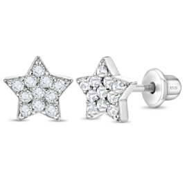 Kinderoorbellen Sterling zilver 925 met schroefsluiting Sterren "In Season Jewelry"
