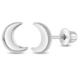 Kinderoorbellen Sterling zilver 925 met schroefsluiting Maantjes "In Season Jewelry"