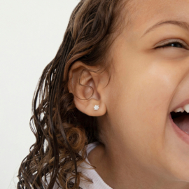 Kinderoorbellen Sterling zilver 925 met schroefsluiting Bloem mini "In Season Jewelry"
