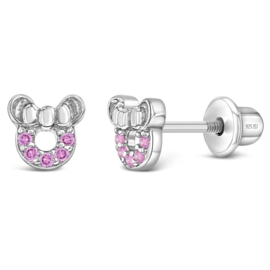Kinderoorbellen Sterling zilver 925 met schroefsluiting Muis "In Season Jewelry"