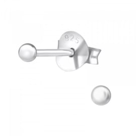 Oorbellen Sterling zilver 925 Dot 2mm